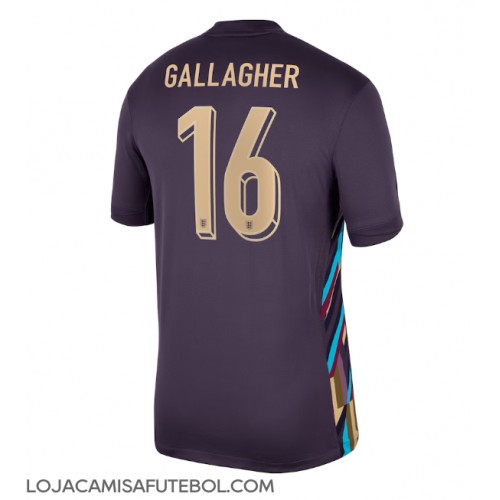 Camisa de Futebol Inglaterra Conor Gallagher #16 Equipamento Secundário Europeu 2024 Manga Curta